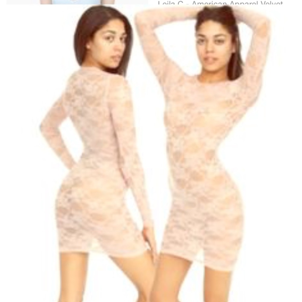American apparel cream lace dress